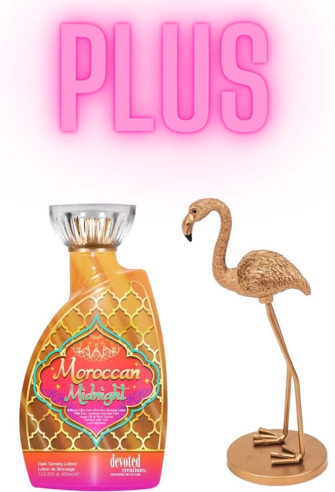 Devoted Creations Moroccan Midnight 400 ml PLUS Flamingo Beeld Goud 19,5 cm !
