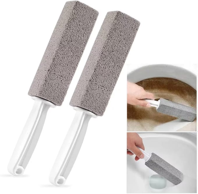 Toiletborstel met natuurlijke puimsteen 2-pack