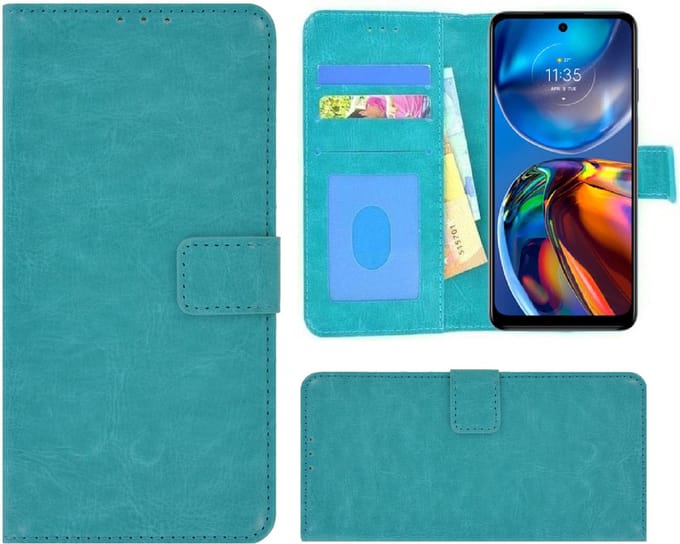 MoDo hoesje Geschikt voor Motorola Moto E32/ E32s - Kunstleer Book Case - Turquoise