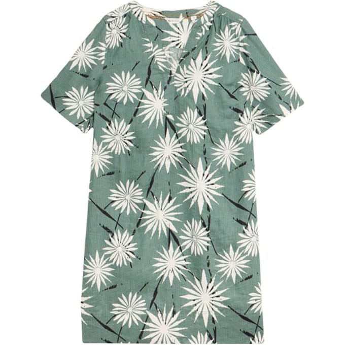 White Stuff June Linen Shift Dre Green Printed Taglia: 8 | Abiti Mini Outlet | Donna | Bianco