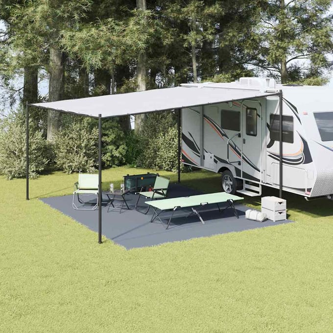 vidaXL - Tenttapijt - Blauw - en - Grijs - 500 - x - 400 - cm - Polyetheen