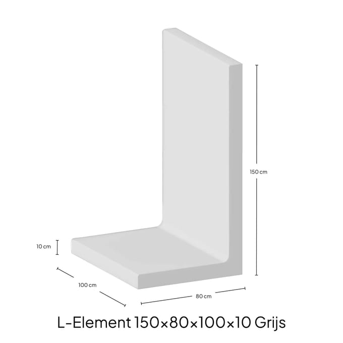 L-Element 150x80x100x10cm Zichtbeton