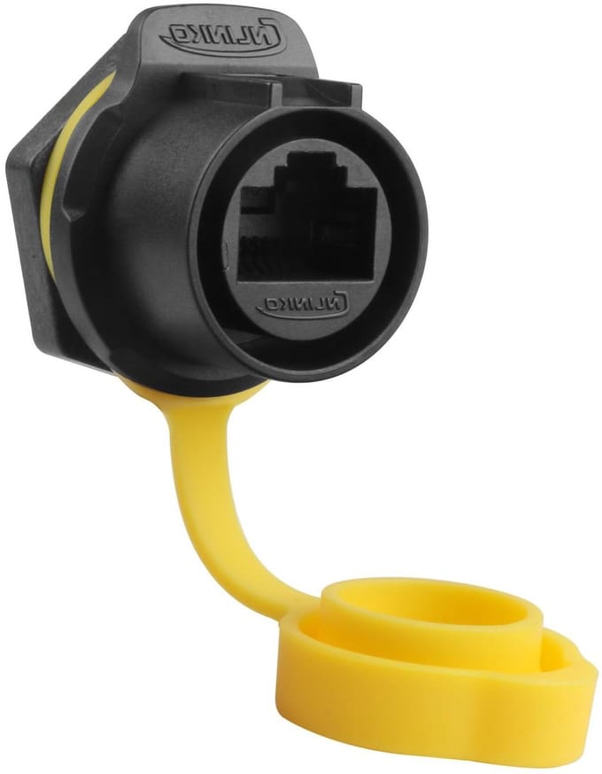 RJ45 Connector - Ethernet Koppeling - Netwerk Verbinding - IP68 Waterdicht - CAT6 - Geel