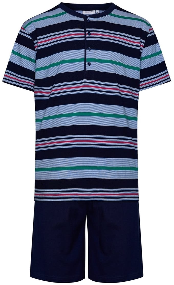 Pastunette Shortama Easy Stripes - Katoen - Gestreept - Blauw - Maat 4XL