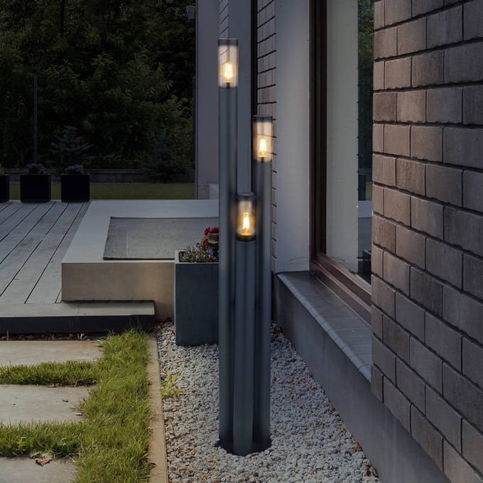 Globo Mastlamp Boston, 3-lamps, antraciet