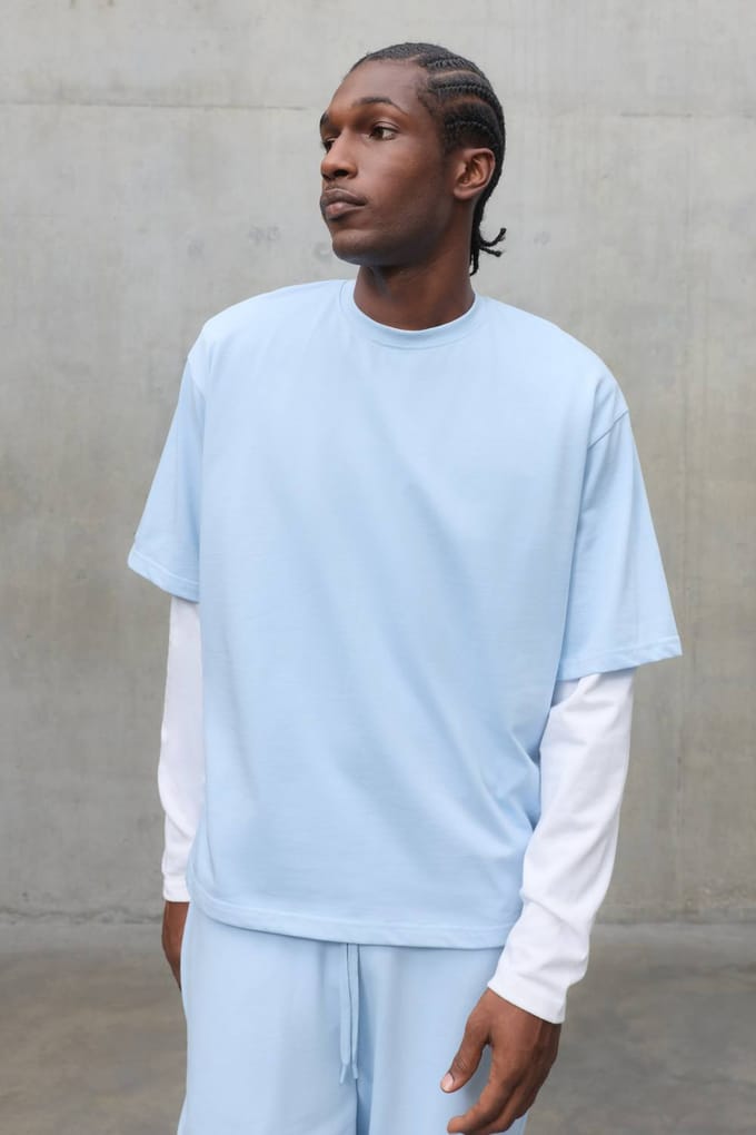 Oversized Premium 280gsm T-Shirt | Light Blue | Size Small