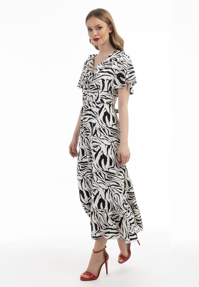 faina jurk - zebraprint caneva