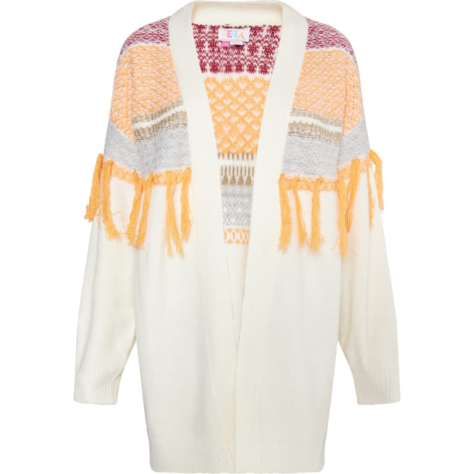 IZIA Vest Dames Wol Wit Oranje