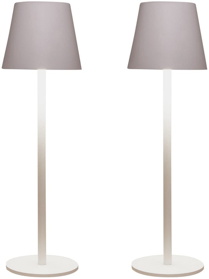 Anna Collection Portable tafellamp Ambiance - 2x - wit - 27 cm - aanraaksensor - draadloos/oplaadbaar met USB - binnen/buiten