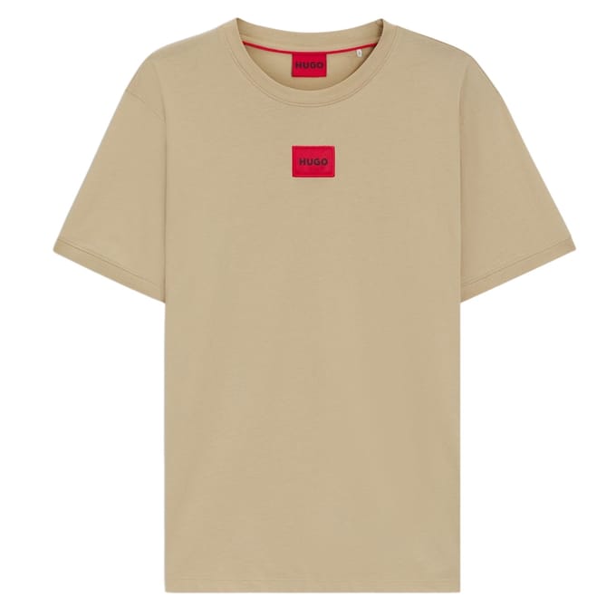 Hugo Diragolino T-shirt voor heren met logo op de borst (Medium Beige)