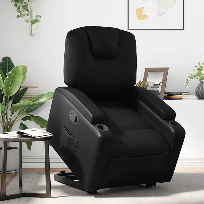 Vidaxl Verstelbare Fauteuil, Zwart, Bekleed met Kunstleer