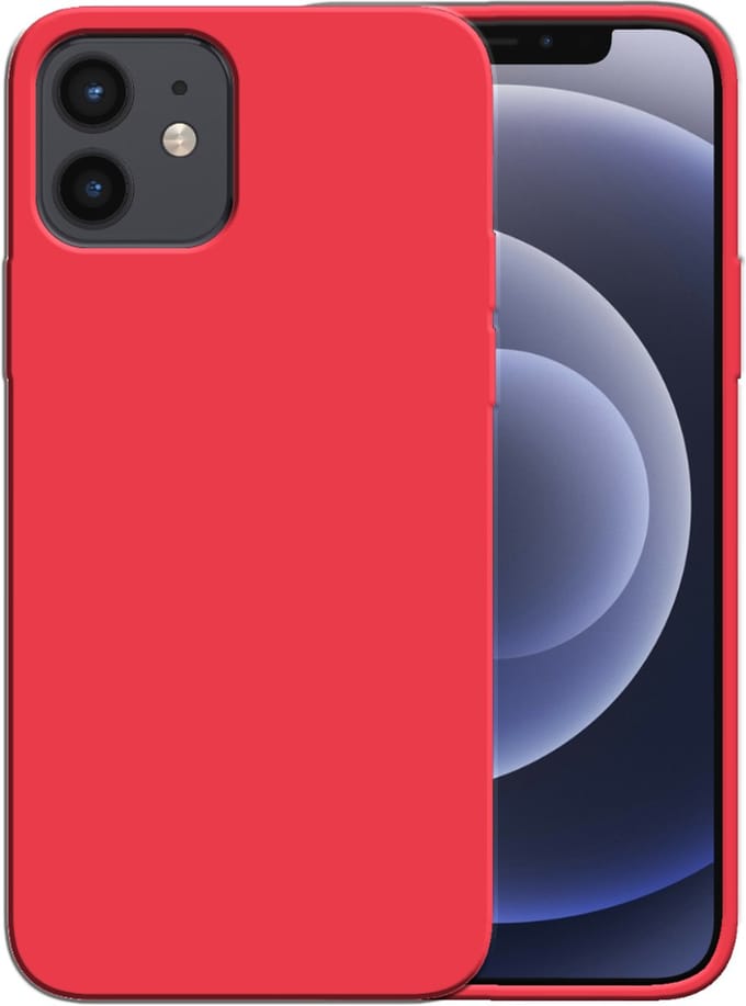 Smartphonica Siliconen hoesje voor iPhone 12/12 Pro case met zachte binnenkant - Rood geschikt voor iPhone 12;iPhone 12 Pro