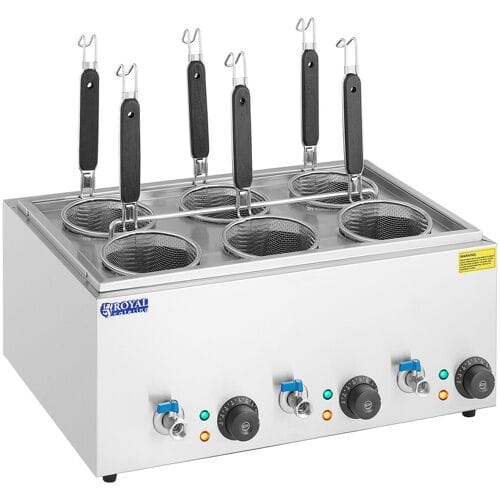 Royal Catering Pastakoker met 6 manden - temperatuur: 30-110 ° C 10012365