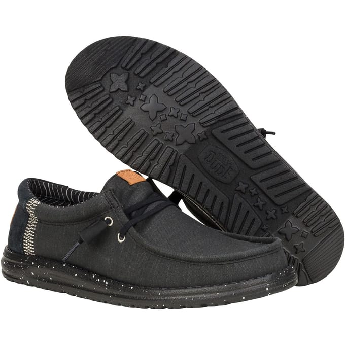 HEYDUDE Wally Elevated Basics Canvas Heren Zwarte Boot Schoenen