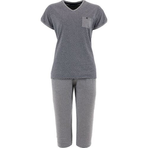 Pyjamaset Pastunette - Dots and Stripes - Blauw - Katoen - Maat M
