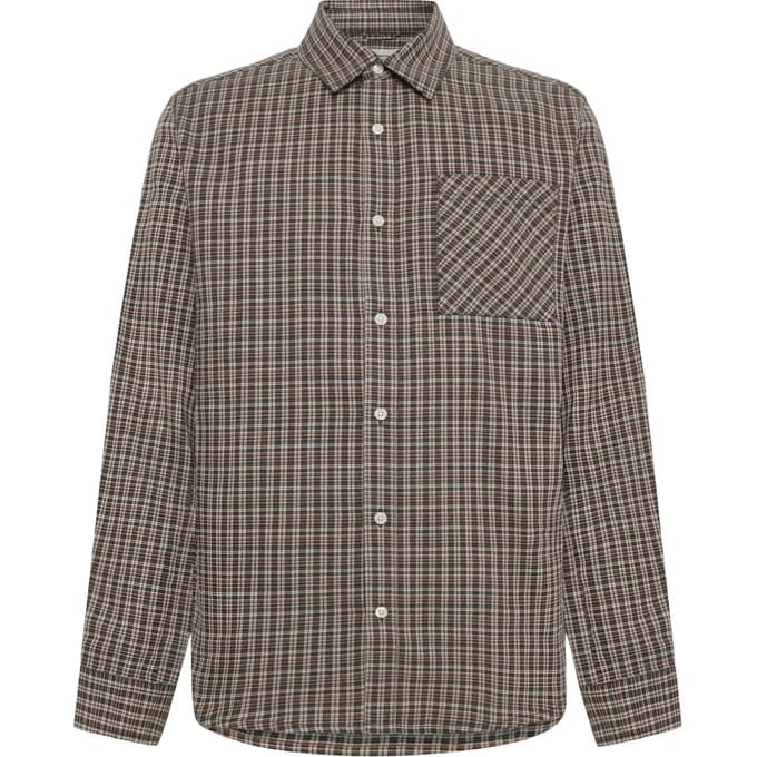 Geruit overhemd met lange mouwen KnowledgeCotton Apparel Dune