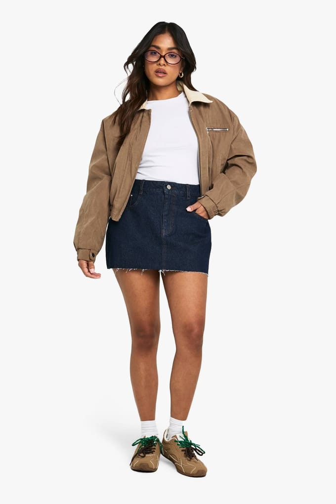 boohoo Dames Petite Denim Mini Rok | Indigo | Maat: 40