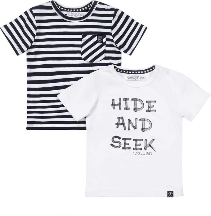 Dirkje R-HIDE AND SEEK 2 PACK Jongens T-shirt - Navy - Maat 68