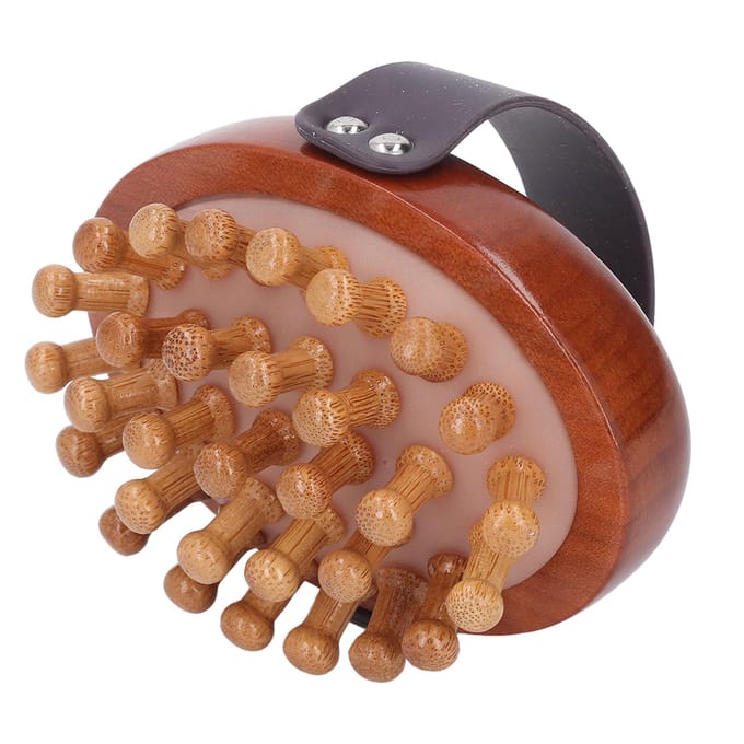 Massageborstel Ergonomisch Ontwerp Draagbaar Massager van Massief Hout Lichaamsborstel voor Thuis brown