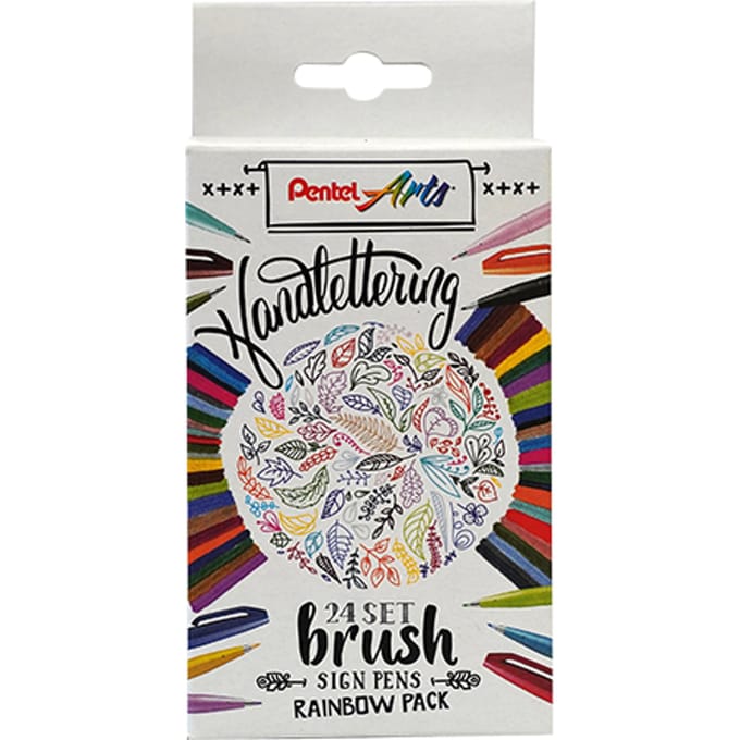 Brushpen Pentel Sign SES15C Rainbow assorti 24 stuks