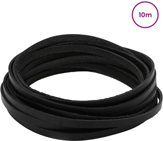 vidaXL - Leren - riem - 1 - Zwart - 1000 - x - 0,8 - cm - Leer