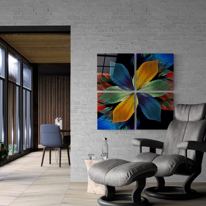 Fortune Flower Quadro glas schilderij