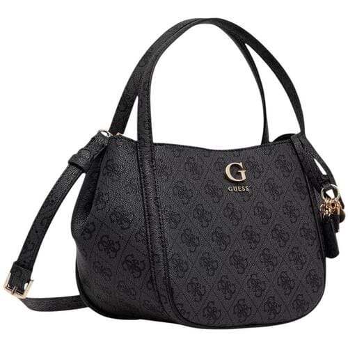GUESS handtas schoudertas Coleen Logo Satchel Coal Logo donkergrijs