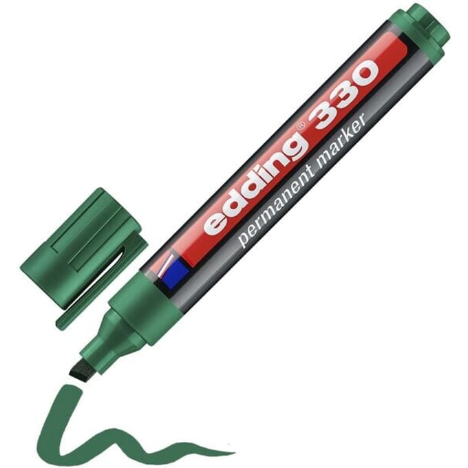 EDDING Permanent marker 330, met wigvormige punt, 1-5 mm 1 stuks, groen