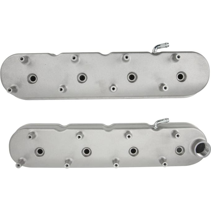 2 Stuks Motor Kleppendeksel Gegoten Aluminium Zilver Matte Afwerking met Veerpotenbeugel Oliedop voor LS LS1 LS2 LS3 LS6 LS7 5.3 white
