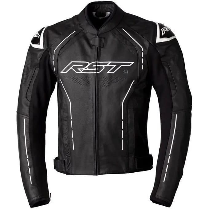 RST S1 Leren Jas Zwart Wit - Maat 38 - Jas