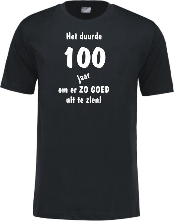 Mijncadeautje - Leeftijd T-shirt - Het duurde 100 jaar - Unisex - Zwart (maat M)