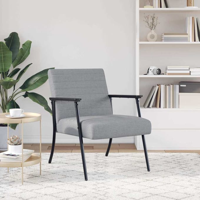 vidaXL - Fauteuil - Lichtgrijs - 59 - x - 75 - x - 78 - cm - Stof
