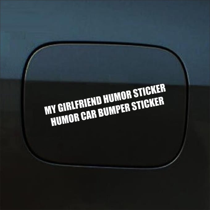 Bumpersticker - My Girlfriend Humor Sticker - 3,5 X 20,6 - Wit