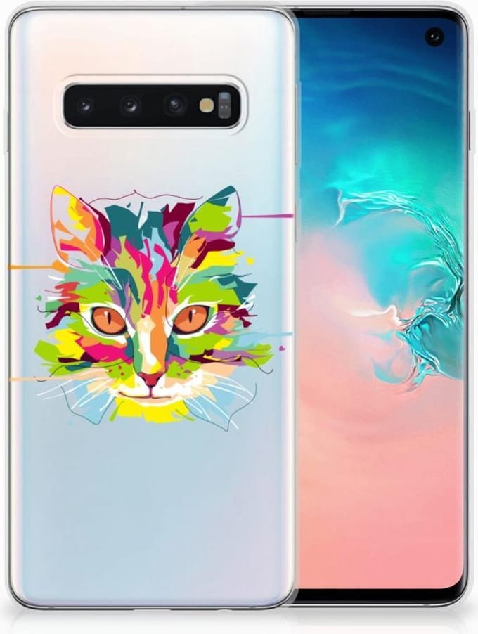 Samsung Galaxy S10 Telefoonhoesje met Naam Cat Color