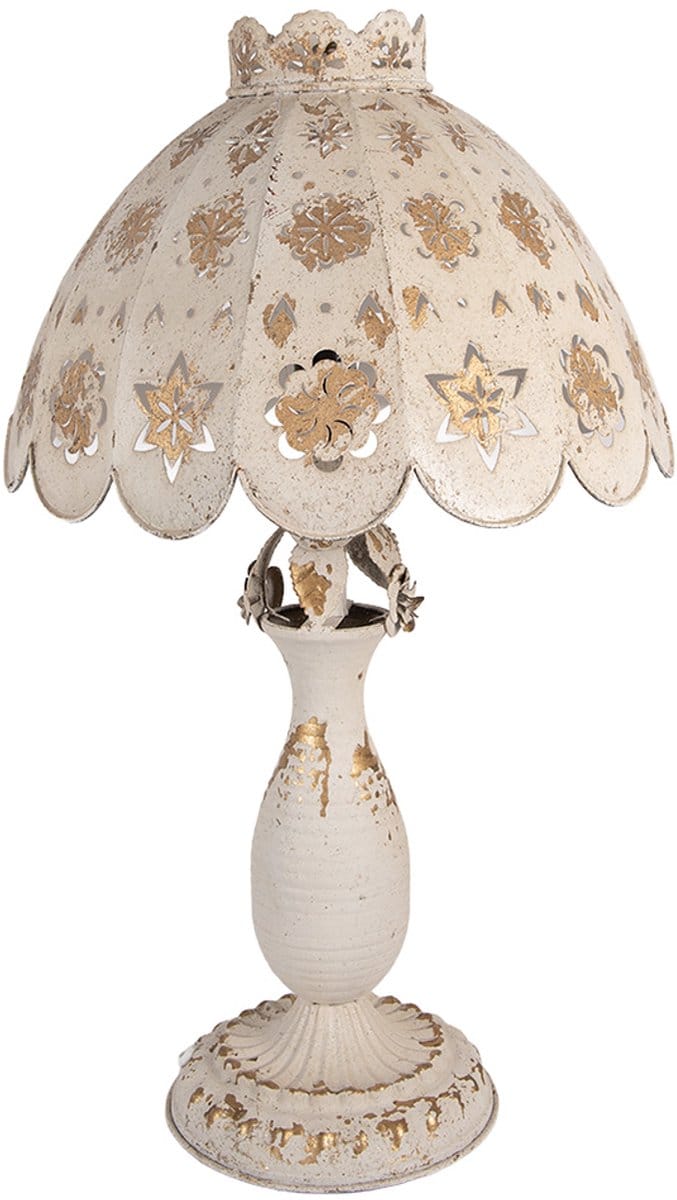 Clayre & Eef Tafellamp Ø 41x69 cm Beige Metaal