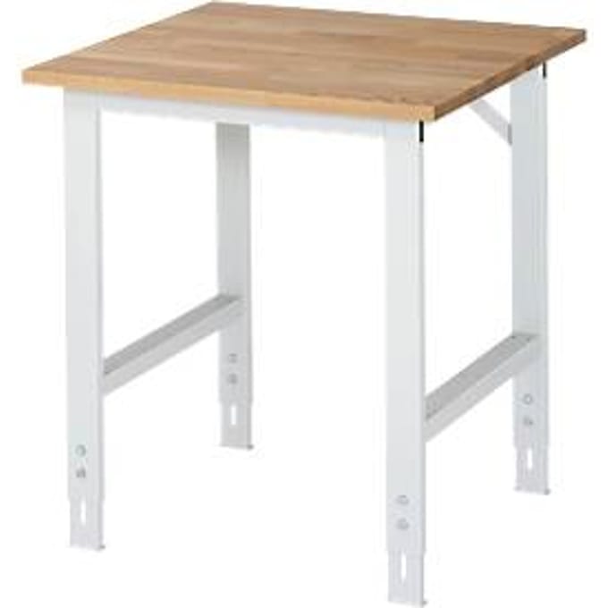 RAU werktafel, beuken blad, B 750 x D 800 x H 760-1080 mm