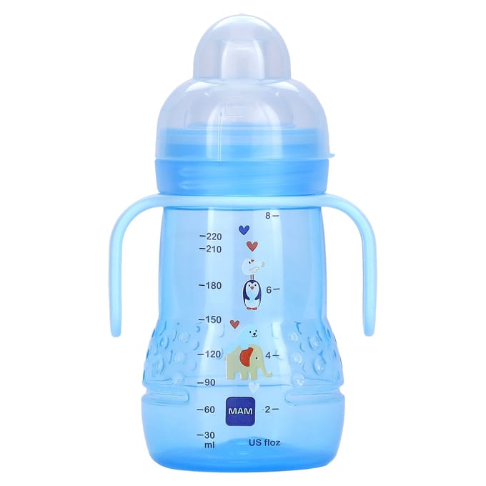MAM, tuitbeker, 4 maanden+, blauw, 8 fl oz (220 ml) gray