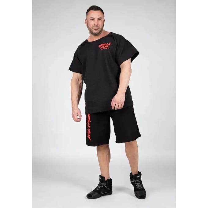 Gorilla Wear Augustine Old School Shorts - Zwart / Rood - S/M
