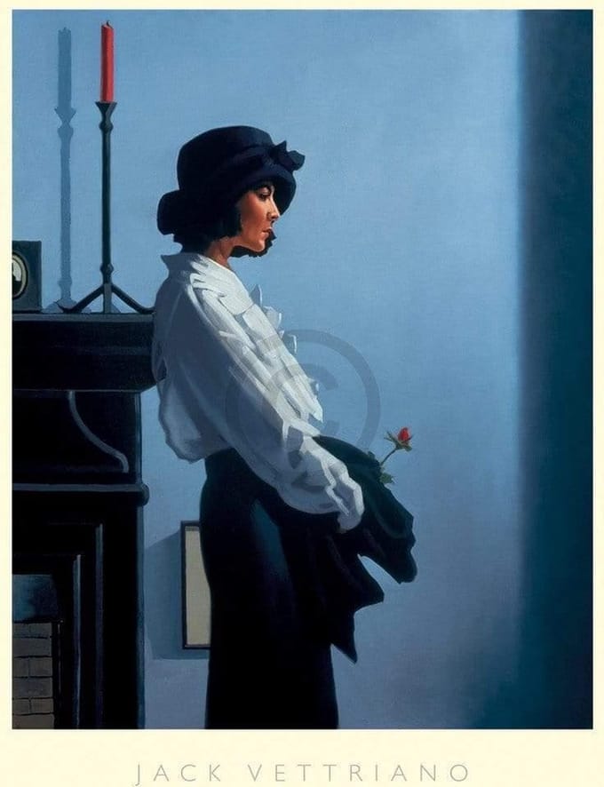 Kunstdruk Jack Vettriano - Valentine Rose 60x80cm