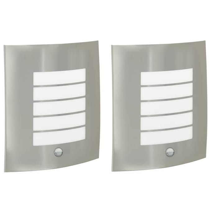 vidaXL Buiten Wandlamp 2 st zilver 23,5 x 9 x 26 cm