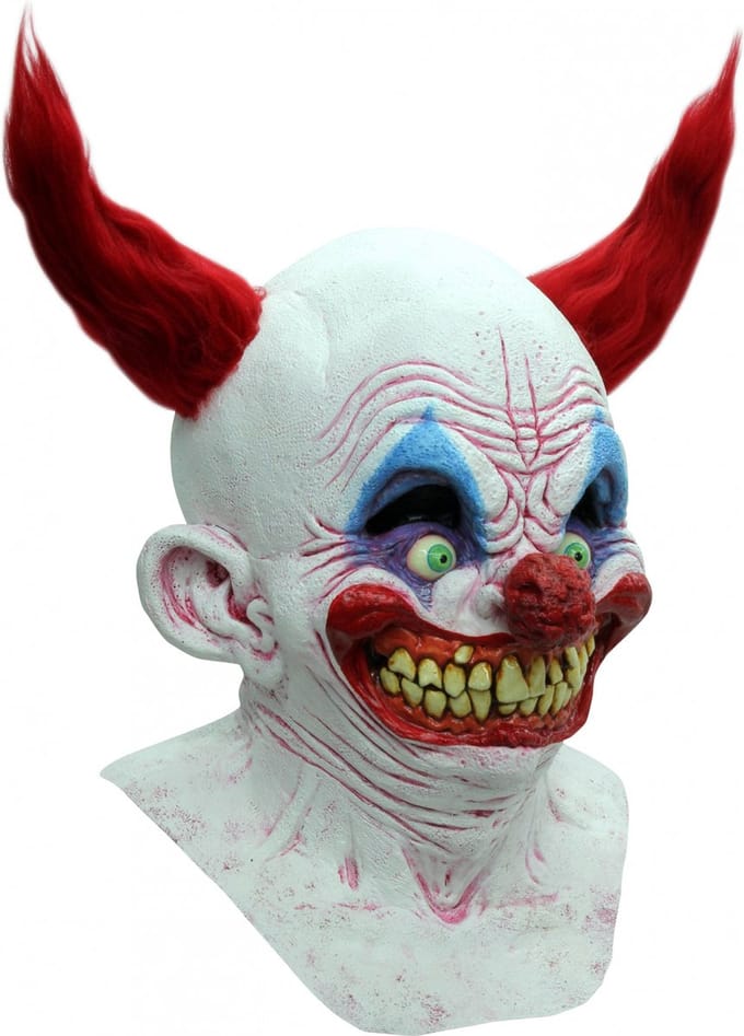 Ghoulish Hoofdmasker Clown Latex Wit/rood One-size