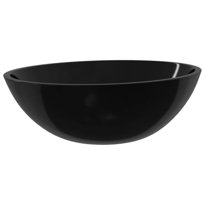vidaXL - Wasbak - 50x37x14 - cm - glas - zwart