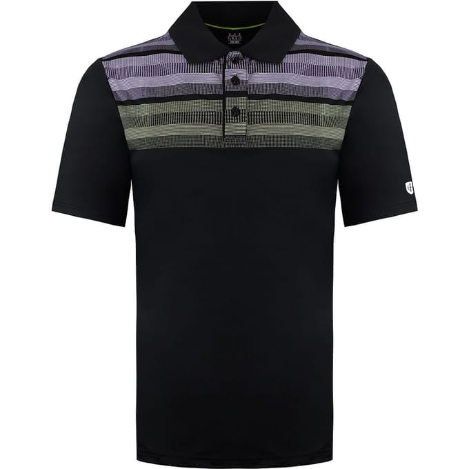 Island Green Matrix Heren Zwart/Lime Golf Poloshirt