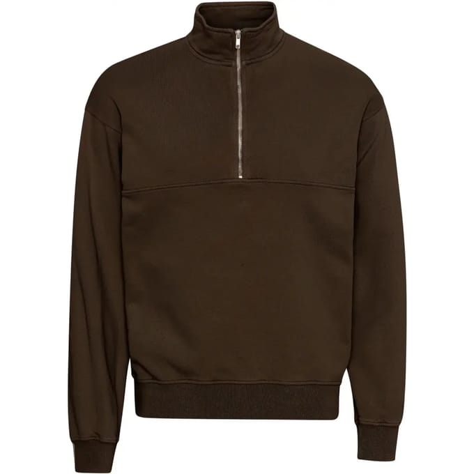 Sweatshirt 1/4 rits Colorful Standard Organic coffee brown