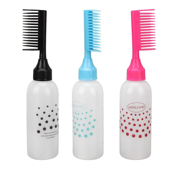 Kam Applicator Fles Duidelijke Schaal Ergonomisch Ontwerp Plastic Haarkleurfles voor Haarverf white