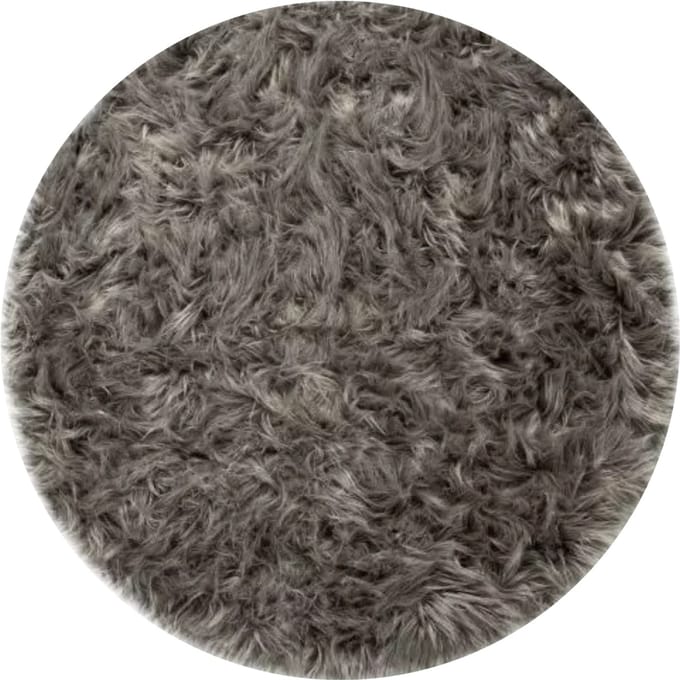 Hoogpolig tapijt Playara antraciet 90 cm rond