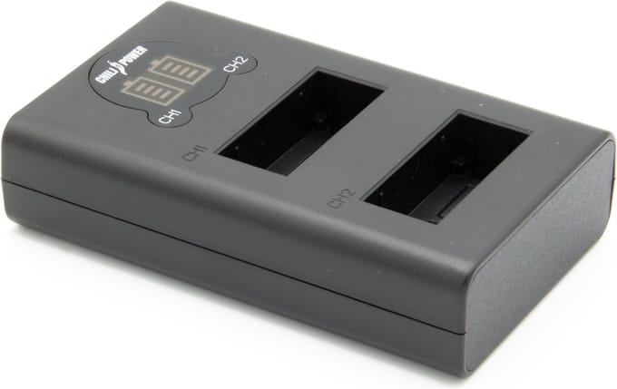ChiliPower dubbellader LP-E12 geschikt voor Canon - voor 2 camera accu's (tegelijk)
