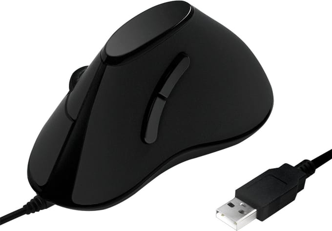 LogiLink Ergonomic vertical mouse USB 100dpi black - Vertical mouse - Optisch - 5 knoppen - Zwart