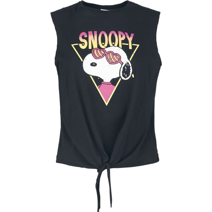 Peanuts Top - Snoopy - On Tour - S tot 3XL - voor Vrouwen - zwart