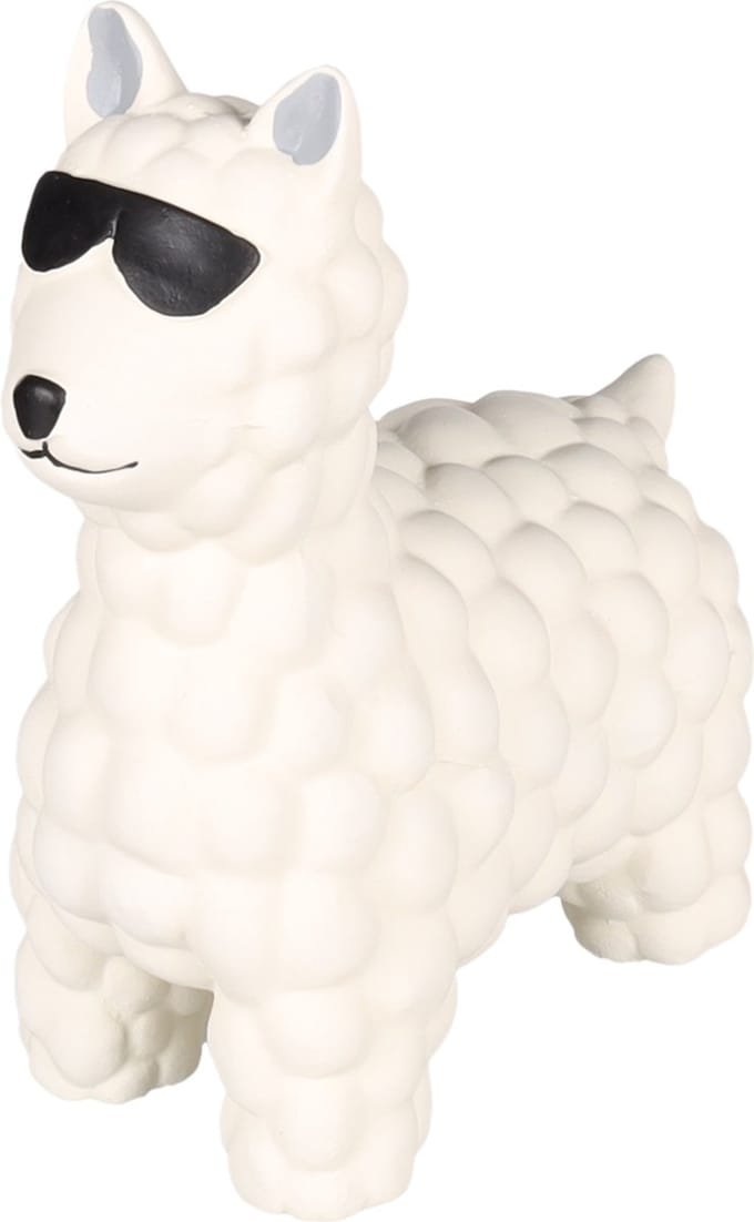 FLAMINGO - DEMBU HONDEN SPEELGOED LAMA - 15,1 CM - WIT
